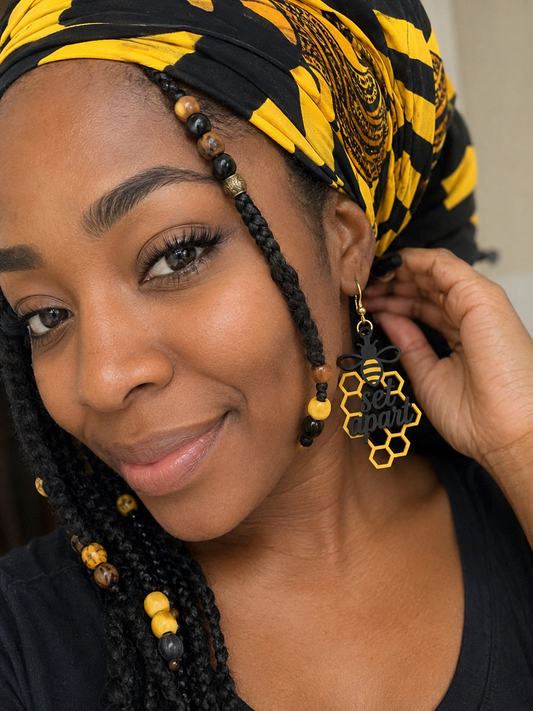 Bee Set Apart Earrings - Torah Jewelry | Hooks or Clip Ons