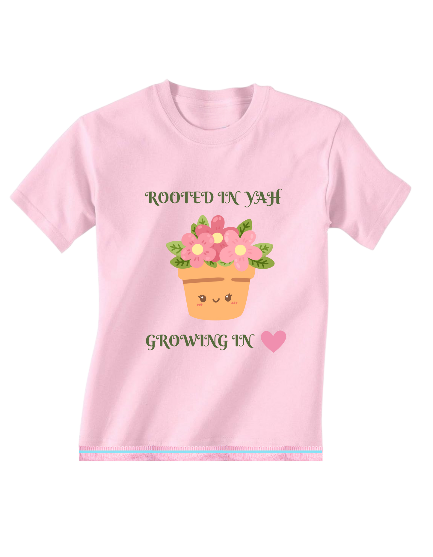 Rooted in YAH, Growing In Love - 100% Cotton Kids Shirt