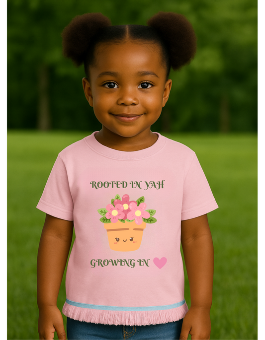 Rooted in YAH, Growing In Love - 100% Cotton Kids Shirt