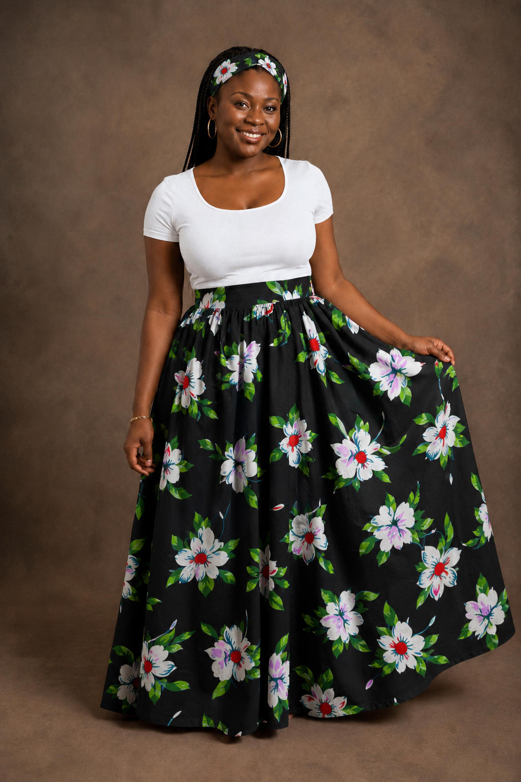 African Maxi Skirt - Lily Print